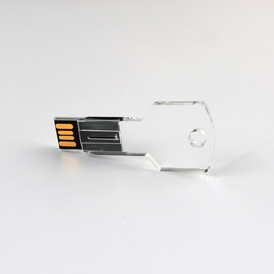 Şeffaf Şeffaf Akrilik Anahtar Usb Flash Sürücü 128GB ABD Standardına Uygun