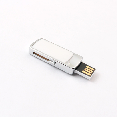 Şok geçirmez Metal USB Flash Drive Gümüş ve Özel Renkli Lazer / Kubbe / Logo Yazdır