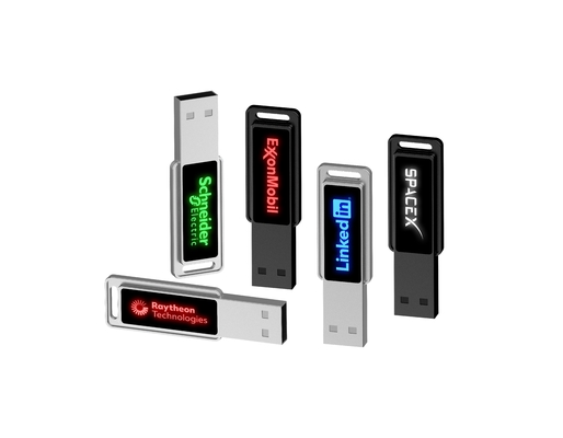 Yüksek Hızlı Flaş sürücüsü LED Işık Parlaklığıyla Kristal USB Kılavuzu