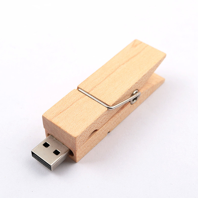 Klips Şekilli Ahşap USB Flash Sürücü Hızlı USB 2.0 3.0 2GB 4GB 256GB