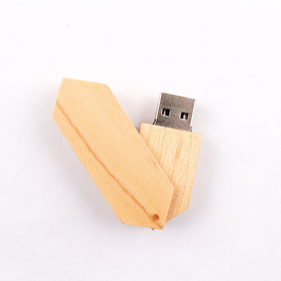180 Derece Bükümlü Ahşap USB Flash Sürücü 2.0 ve USB 3.0 50-100MB/S Kabartmalı Logo