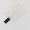 Şeffaf Plastik Malzeme Kredi Kartı USB Çubukları 2.0 128GB 64GB 15MB/Sn