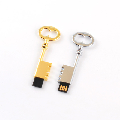 128 GB Metal Anahtar Flash Sürücü ABD Standardına Uygun Gümüş ve Altın Parlak Retro USB