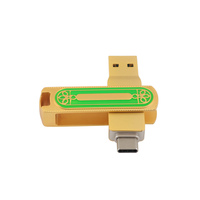 Yeşil ve Altın Rengi Tip C USB Yüksek Hızlı 128GB 256GB 512GB 150MBS