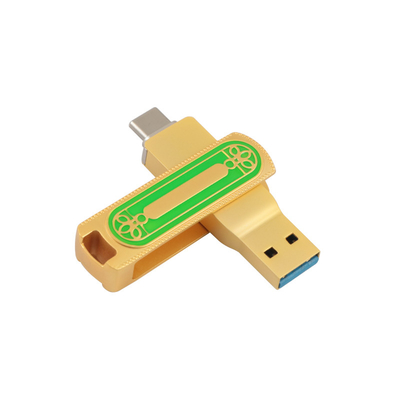 Yeşil ve Altın Rengi Tip C USB Yüksek Hızlı 128GB 256GB 512GB 150MBS