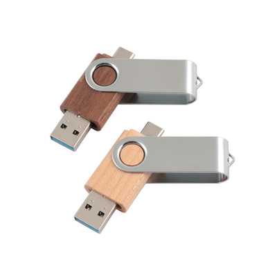 USB A ve C Tipi Birlikte Ahşap Bellek USB 0 ° C'den 60 ° C'ye kadar çalışma aralığı ile