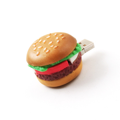 Yapay Gıda Kurumsal Hediyeler için KFC McDonald's Hamburger Şekilli Özel USB Flash sürücüleri