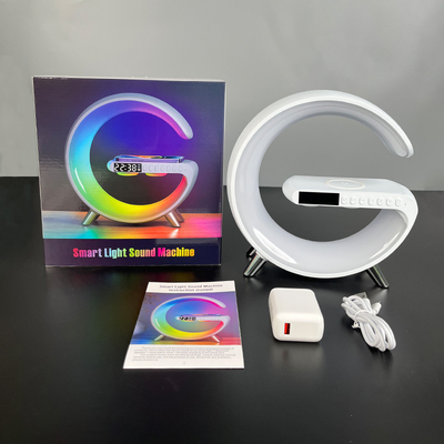 LED ile Saatle Hoparlörle Bluetooth ile Kablosuz Şarj Fast 15W