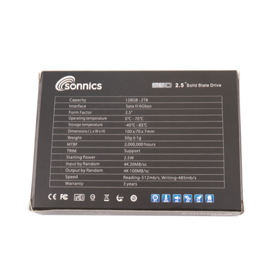 1000MBS Hız Hız SSD Dahili Sabit Diskler -40-85C Siyah/Altın/Gümüş