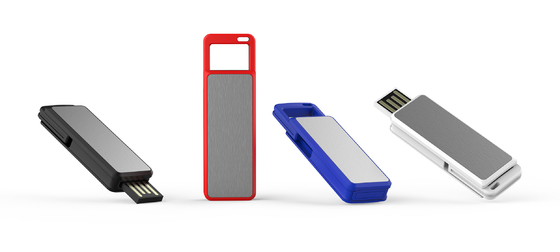 Özelleştirilebilir Plastik USB çubuğu Siyah Beyaz 256GB Bellek Plug And Play