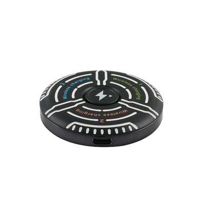 Çok fonksiyonlu kablosuz şarj cihazı destek kutusu baskı logosu Fidget Spinner ışık göstergesi