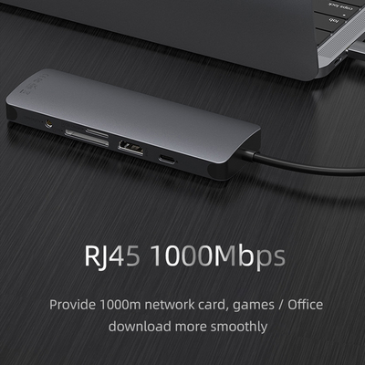 USB 3.0 İstasyonu USB C Hub Akıllı Adaptör / 5Gbps Veri Aktarım Hızı ile Bellek Kartı Hub