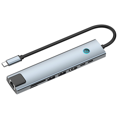 Hafıza kartı okuma ve alüminyum gövdeli çok portlu HUB adaptörü