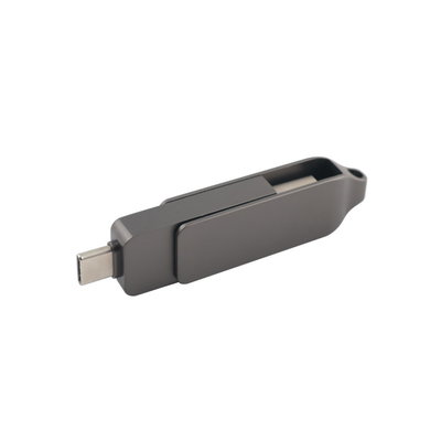 Silah Siyah Metal Tip C USB Flash sürücüleri Dönüştürülmüş Hızlı Hız 3.0 ve 3.0