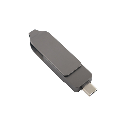 Silah Siyah Metal Tip C USB Flash sürücüleri Dönüştürülmüş Hızlı Hız 3.0 ve 3.0
