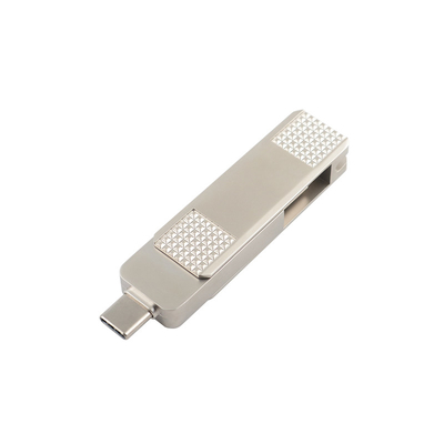 Gümüş Tipi C Metal USB Flash Drives Şifre Korumasıyla 360 Derece Dönüşebilir