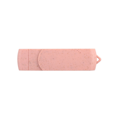 C Tipi USB Flash sürücüleri Pembe Plastik, Samanlı, Geri Dönüştürülebilir Malzeme ve Özel Logo
