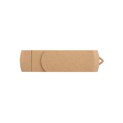 Özel olarak tasarlanmış canlı bej USB ile lazerle kazınmış logo geri dönüştürülebilir malzemeler