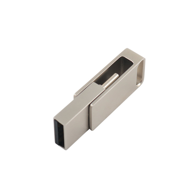 Su geçirmez gümüş metal USB flash sürücüleri USB 2.0 ve Type C gravür ve baskı logosu ile