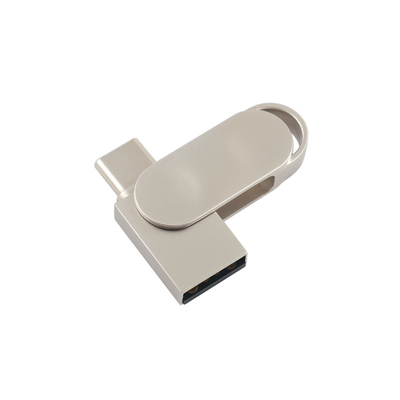 Gümüş USB 2.0 USB 3.0 ve C Tipi ile Su geçirmez Metal USB PD Flash Drive