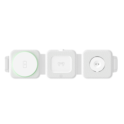 Katlanabilir Üç İçinde Bir Manyetik Kablosuz Şarj Aracı iPhone iWatch ve Daha fazlası için Abs Plastik