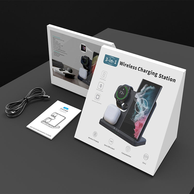 ABS PC Malzemesi iPhone iWatch AirPod için 15W Kablosuz Şarj Aracı Hızlı ve Kolay
