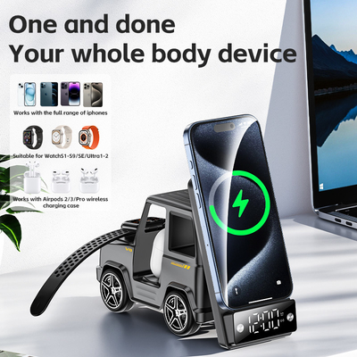 Orange Cool Car Formed Wireless Charger for iPhone Airpods IWatch 225G Çıktısı 9V/1.67A