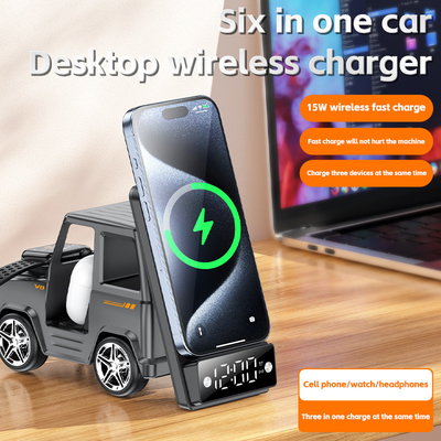 Orange Cool Car Formed Wireless Charger for iPhone Airpods IWatch 225G Çıktısı 9V/1.67A