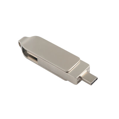 Retro Gövde gümüş rengi, TİP C USB 128 GB 256 GB Yüksek Hızlı usb boyutu 71,4*16,8*10,1 mm