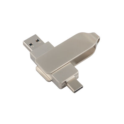 Retro Gövde gümüş rengi, TİP C USB 128 GB 256 GB Yüksek Hızlı usb boyutu 71,4*16,8*10,1 mm