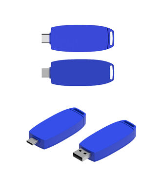 Can Rotate 360 Degrees Plastic Usb Flash Drive With Type C Ports Body Color Have White Red Black And Blue Can Do Customize Print Logo Very Fast