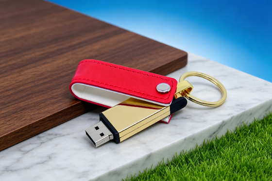 Mac OS Uyumlu Deri USB Flash Drive Siyah Stock Rengi Özel OEM Şık Dayanıklı Tasarım Kurumsal Hediye için Mükemmel