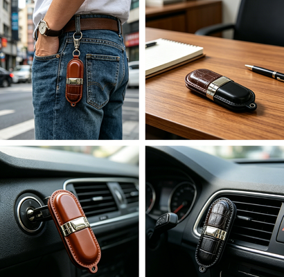 A Sınıfı deri usb bellek Yönetici için A Sınıfı çip ve deri dış yüzeye sahip Deri USB Flash Sürücü flash sürücüsü