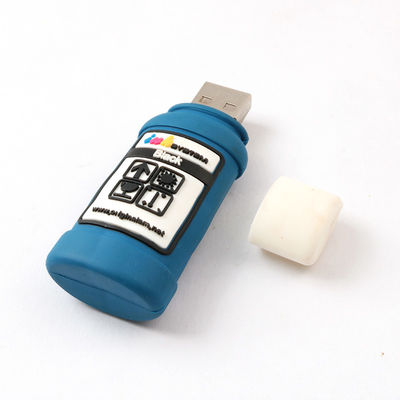 Mürekkep Şişesi Şekilli Özel USB Flash Sürücüler USB 2.0 3.0 H2 Testi 256GB