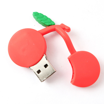 Kiraz Şekilli Özelleştirilmiş USB Flash Sürücü Veri Yükleme ve Ücretsiz 64G İçin Vido
