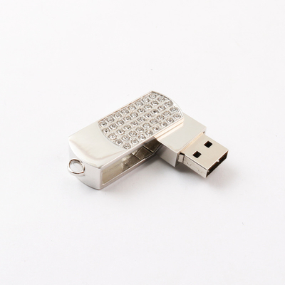 PCBA 2.0 ve 3.0 Kristal USB Flash Sürücü Gümüş Parlak Hızlı Hız