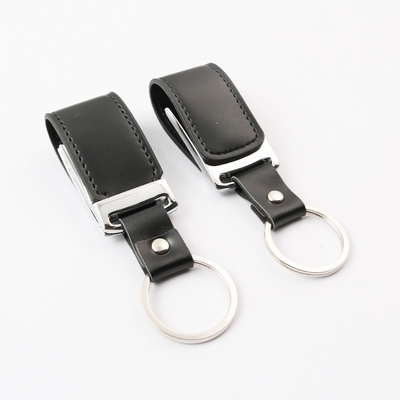 PU / Gerçek Deri Özelleştirilmiş USB Flash Sürücüler 32GB 256GB Kabartma Logo 2.0 3.0