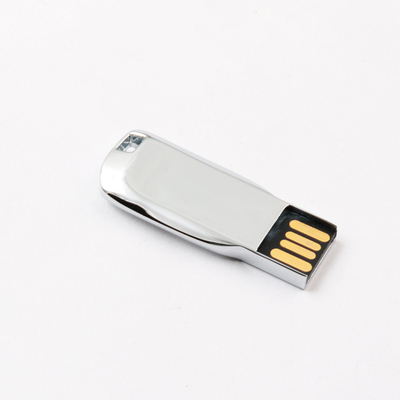Gümüş Parlak Gövde Metal USB Kalem Sürücü 2.0 64GB 128GB 20MB/S ABD Standardına Uygun