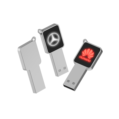 Yüksek Hızlı USB Flash sürücüsü Metal/Plastik gövde ile LED Işık Çalışırken Parlar
