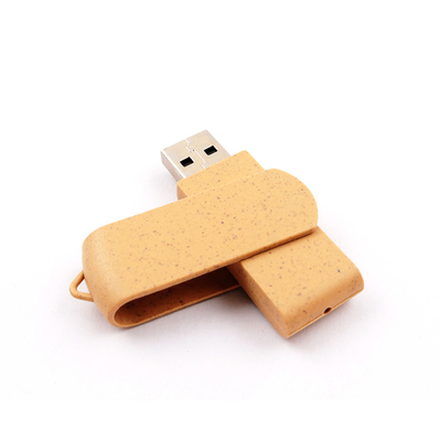 Straw And Plastic 128gb Flash Sürücüler Geri Dönüştürülebilir Malzemeler Usb 3.0 Bellek