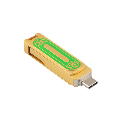 Yeşil ve Altın Rengi Tip C USB Yüksek Hızlı 128GB 256GB 512GB 150MBS