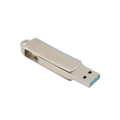 Gümüş Gövde Lazer LOGO Tip C USB Anahtar Deliği ile Kordon ve Anahtarlık Koyabilir