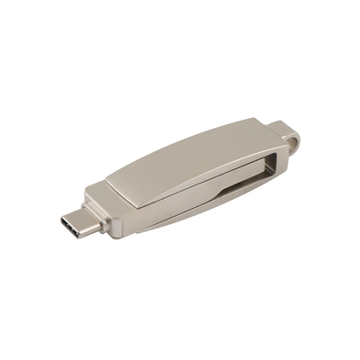 Gövde Gümüş Mat Hızlı Hızlı Type C Usb Flash Sürücü H2 Testini Geçti EU Standardı