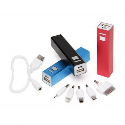 Renkli Metal Gövde 2600MAH Taşınabilir Güç Bankası Reklam Stili OEM / ODM