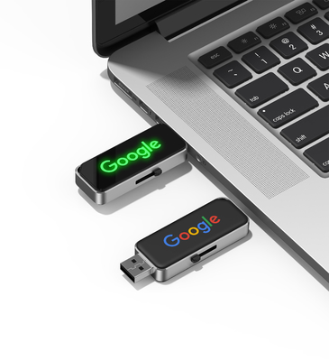 2gb Logosu Kayıtlı Kristal Flash Disk Led Işıklı Bilgisayarla Çalışırken Parlak