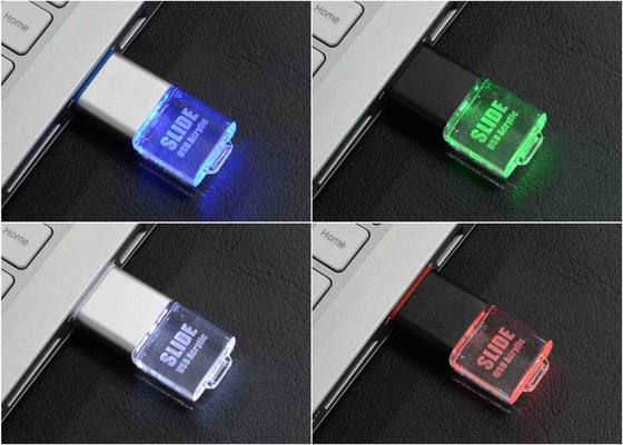 Logonun kazımı Led Light Crystal Usb Stick OEM Odm