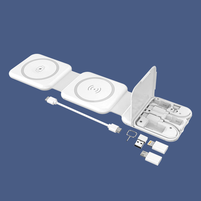 USB ve Micro Lightning SMI Kart Ejector ile manyetik iki bir kablosuz şarj cihazı