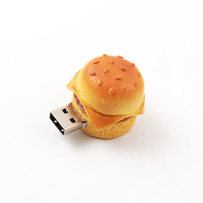 512GB kapasiteli hamburger şeklinde özel USB flash sürücüleri 10 yıllık veri saklama ile