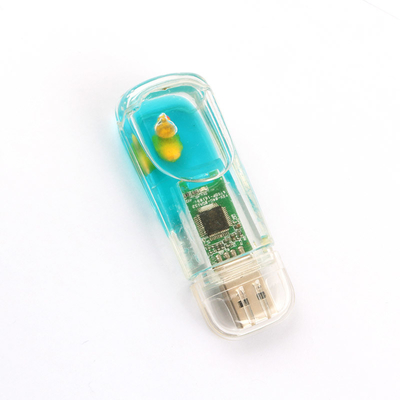 Plastik USB çubuğu İçeriye sıvı USB flash sürücüsü İçeriye özel tekne