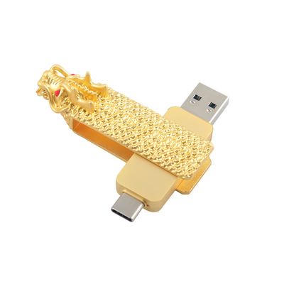 Ejderha şeklindeki C tipi ve USB Flash sürücüsü hızlı okuma ve yazma 3.0 usb ile